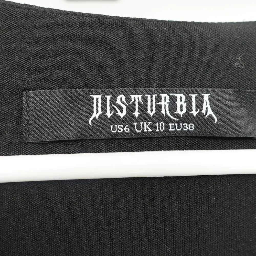 Disturbia Gothic Dress SZ 6 Judas Whimseygoth Gothcore Victorian Dark Floral - Picture 2 of 10